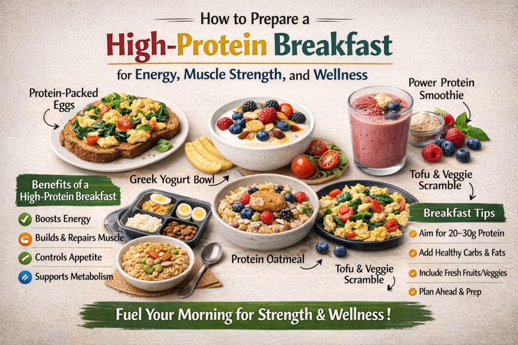 How to Prepare a High-Protein Breakfast for Energy, Muscle Strength, and Wellness
